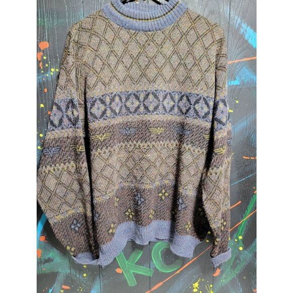 Vintage Peter‎ England Acrylic Wool Abstract Sweater  #022 - Picture 1 of 3